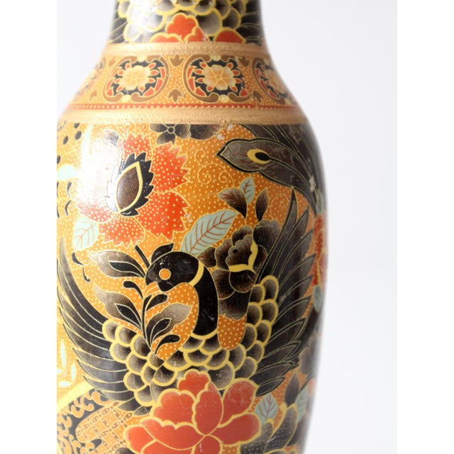 Vintage Satsuma Style Phoenix Floral Vase With Gilt Details For Sale - Image 13 of 13