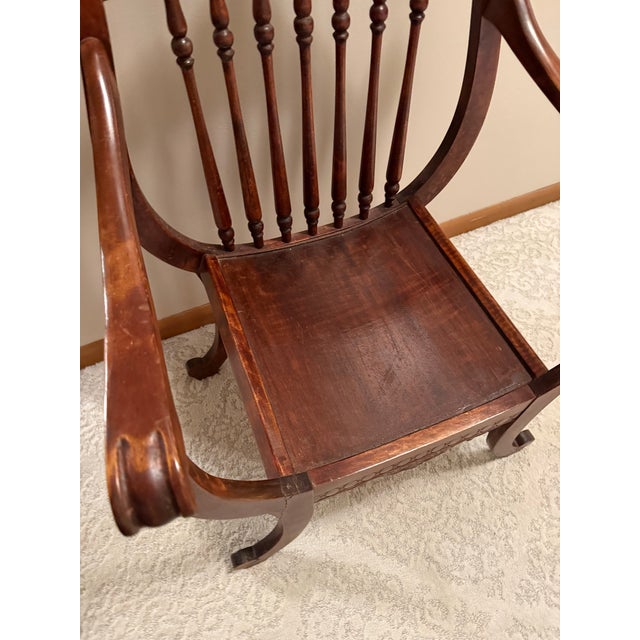19th Century 19th Century Regency Klismos-Style Mahogany Armchair For Sale - Image 5 of 10