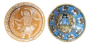 Two Islamic Nishapur Glazed Pottery Bowls