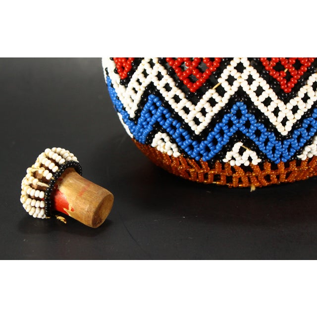 Beaded Glass Bottle With Maasai Geometric Patterns For Sale - Image 15 of 18