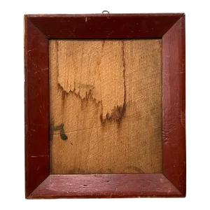 Antique 19th Century American Late Federal Classical Empire Paint Decorated Picture Frame in Original Red Surface
