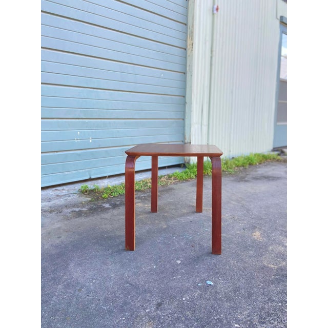 Danish Petite Square Side Table in Stole of Alvar Aalto. Pressed Bentwood legs on a square tabletop. This is such a...