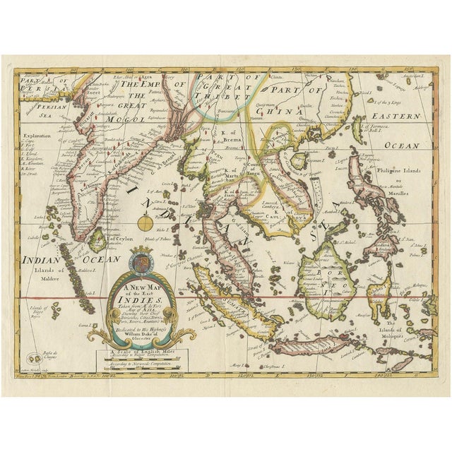Map of Southeast Asia from Persia to Timor Island, 1712 For Sale