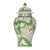 Vintage Chinoiserie Green Ginger Jar Traditional Peony Temple Jar With Lid For Sale