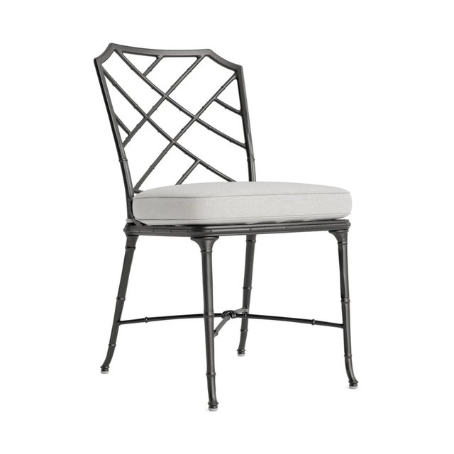 Brown Jordan Calcutta Side Chair, Textured Pewter frame with Fusion Dove fabric For Sale - Image 12 of 12