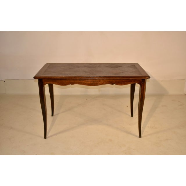 French Provincial Late 19th Century Table With Parquetry Top For Sale - Image 3 of 7