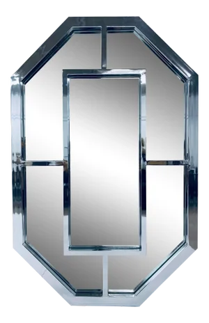 Milo Baughman Polished Chrome Wall Mirror