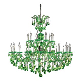 Maria Theresa 30 Lights Chandelier in Colored Artisan Crystal by Aggiolight For Sale