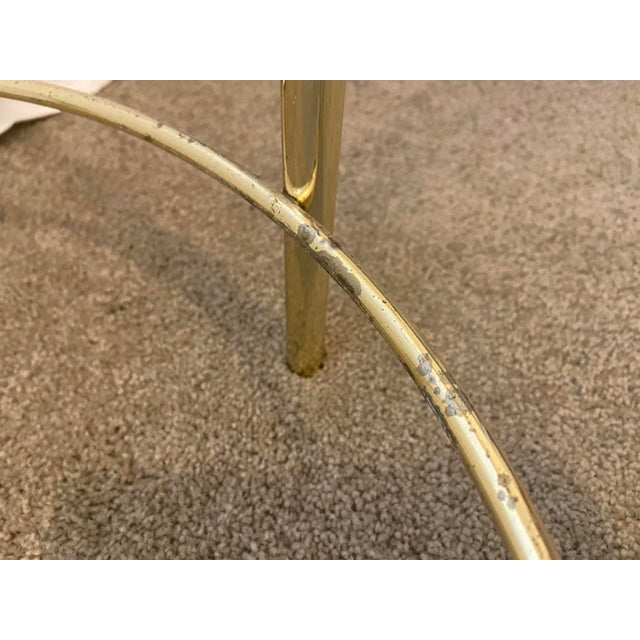 1970s Set of 3 Round Brass & Glass Nesting End Table For Sale - Image 12 of 13