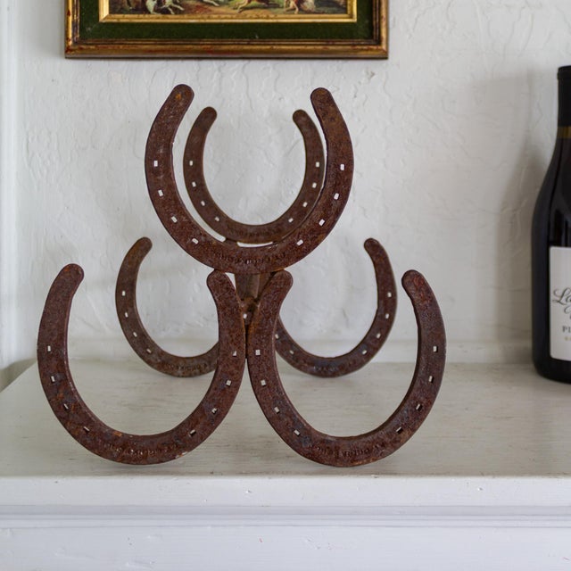 Custom Made St Croix Forge Horseshoe Wine Holder Forest Lake Minnesota For Sale - Image 11 of 11