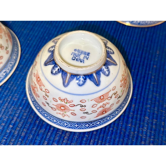 Vintage Chinese Rice Grain Bowls — Set of 6 For Sale - Image 12 of 12