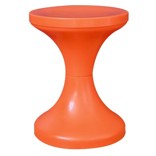 Space Age Orange Stool with Tulip Foot For Sale