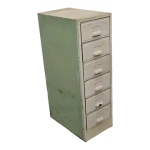Vintage Industrial Rolling Steel Metal Deep File Cabinet Banker Letter Storage