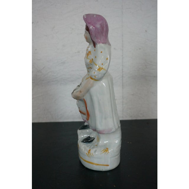 Antique 19th Century English Staffordshire Flatback Fishwife Fishmonger Figurine For Sale - Image 4 of 13