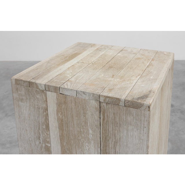 Wood Modern Oak Wood Pedestal, Belgium, 1990s For Sale - Image 7 of 11