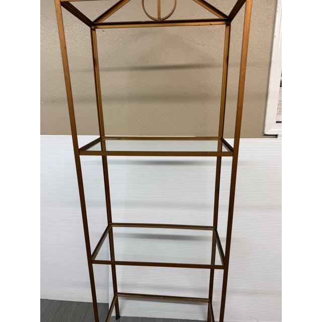 Peaked Geometric Brass Etagere For Sale In San Francisco - Image 6 of 12