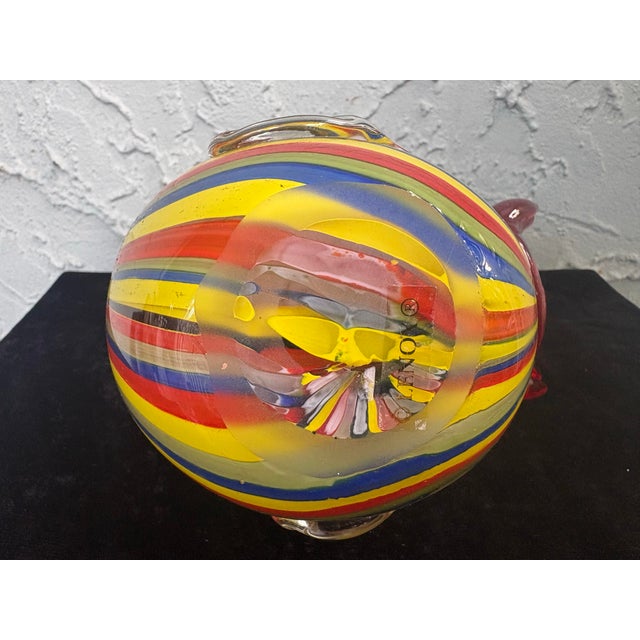 Yellow Lenox Hand-Blown Multicolor Art Glass Rooster Figurine For Sale - Image 8 of 8