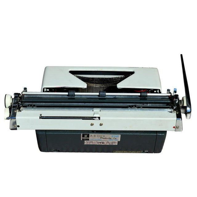 Gray Vintage Olympia De Luxe Portable Typewriter With Carrying Case For Sale - Image 8 of 11