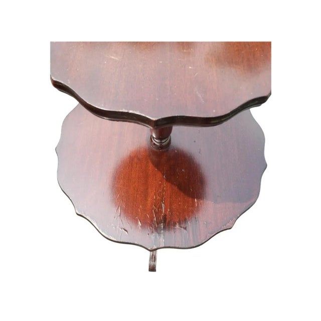 Early 20th Century Mahogany Two-Tier Dumbwaiter Desert Table For Sale - Image 4 of 8