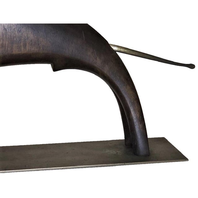 Art Deco Sier Kunst, Bull, Austrian Art Deco Wood & Brass Sculpture, ca. 1930 For Sale - Image 3 of 6