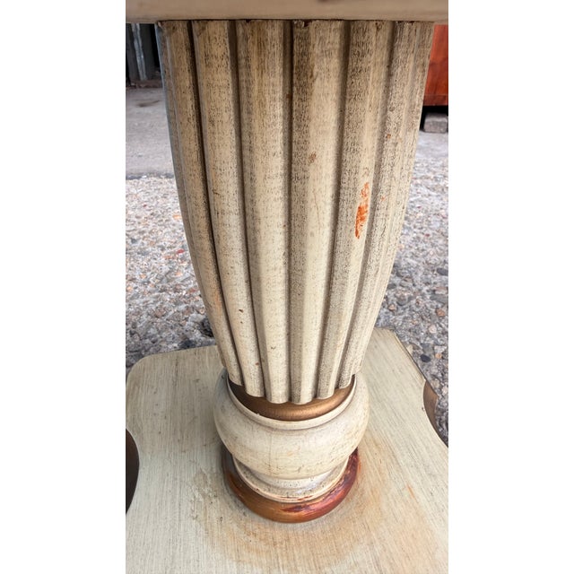 Pair of Katherine Henick Neoclassical Gilt & Painted Side Tables / Plant Stands For Sale - Image 13 of 17