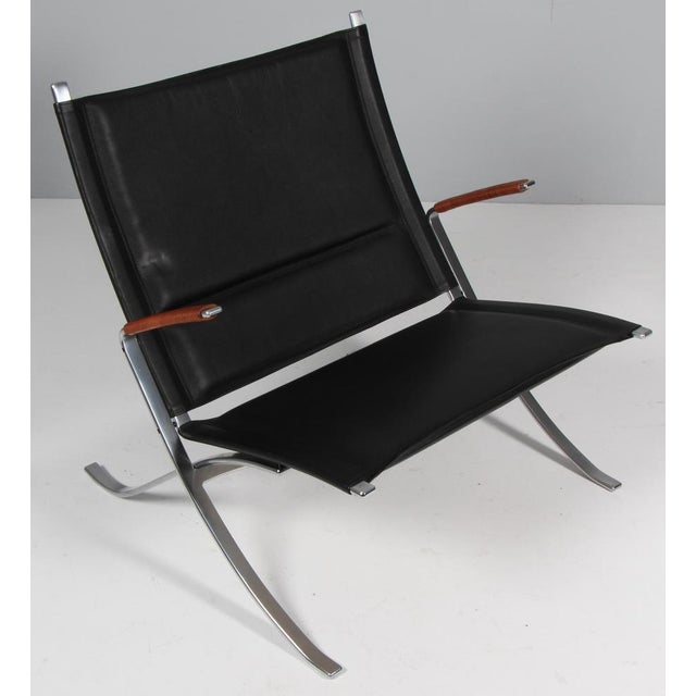 X Chair lounge chair or chaise lounge by Fabricius Kastholm and Preben Fabricius for Lange Production. This piece is...