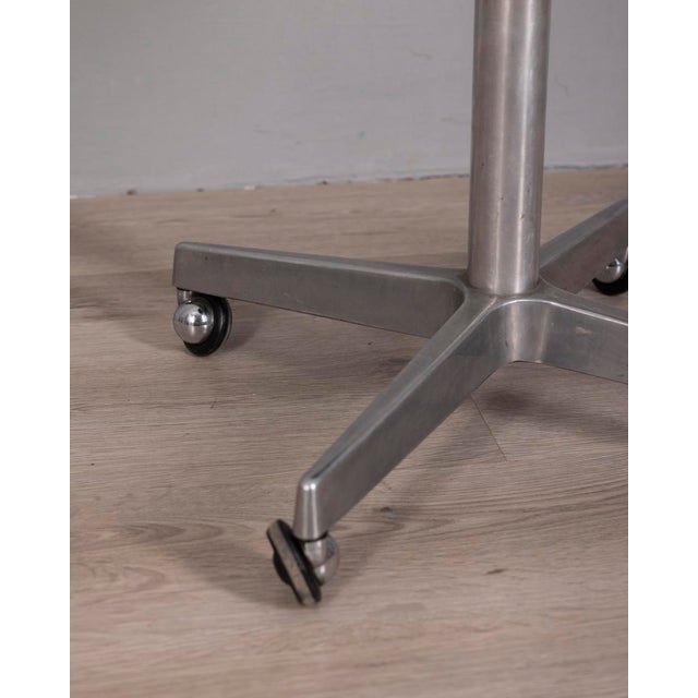 Bauhaus Vintage Industrial Metal and Leather Stool, 1960s For Sale - Image 3 of 8