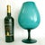 Offering an extra-large Murano style glass turquoise Goblet Vase, circa 1960s. This gorgeous glass goblet vase is an extra...