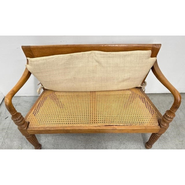 Anglo-Indian British Colonial Cane Settee Hollywood Provenence From "General Hospital" For Sale - Image 4 of 9