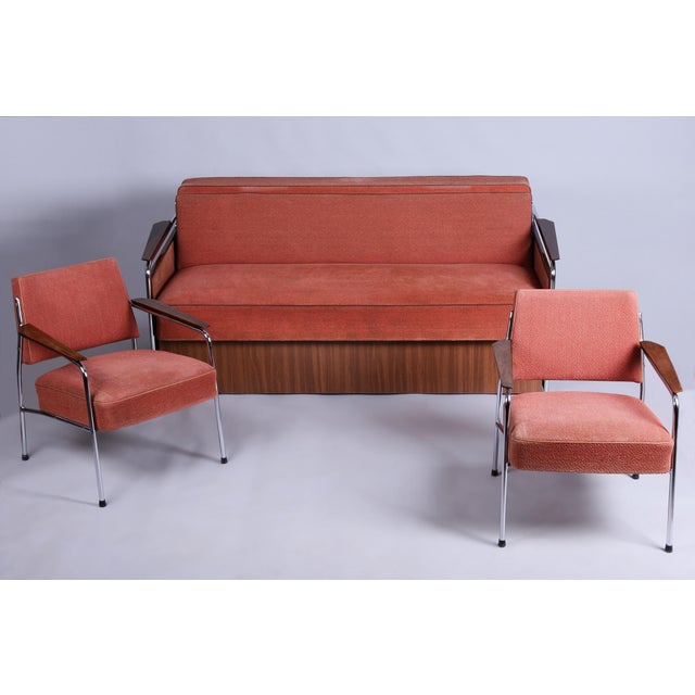 Bauhaus Bauhaus Chairs in Tubular Chrome-Plated Steel, Czech, 1940s, Set of 4 For Sale - Image 3 of 14