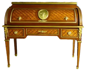 Antique Cylinder Desk in Marquetry