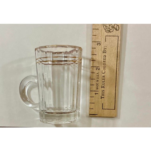 Vintage Arcoroc France Gold Trim Demitasse/Expresso/Shot Glass Cup Set of 6 For Sale - Image 4 of 6