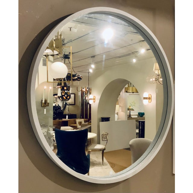 Interlude Home Modern Gray Linen Finished Como Wall Mirror Chairish