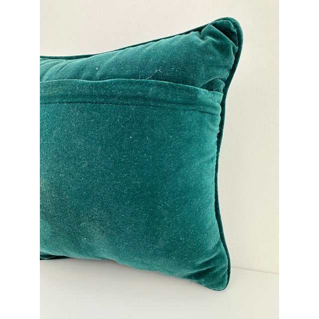 Mid Century Needlepoint Parrot Pillow With Velvet Back For Sale In Little Rock - Image 6 of 7