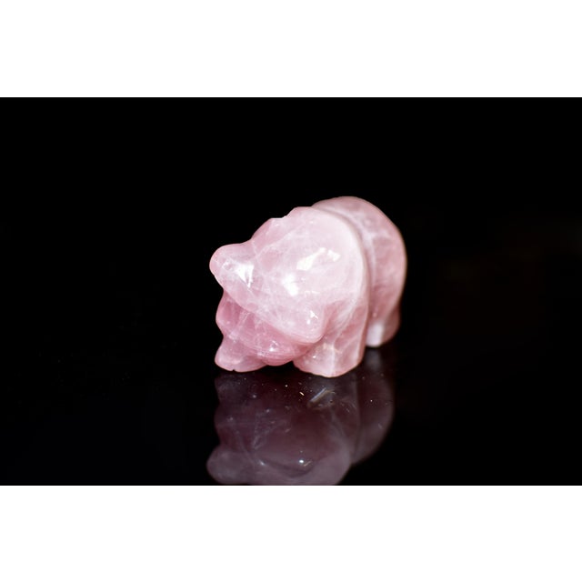 Modern Super Cute Rose Quartz Bear Natural Gemstone Animal For Sale - Image 3 of 7