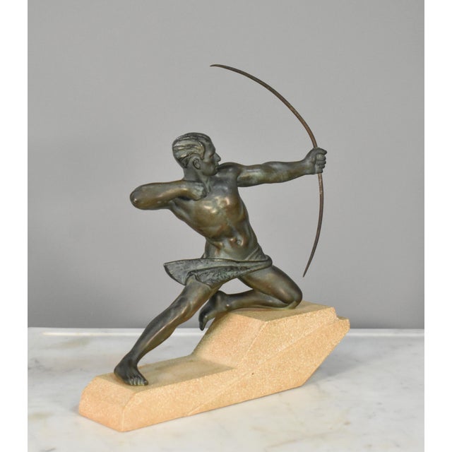 1920s Art Deco Sculpture the Archer Hercules by Max Le Verrier, 1920s For Sale - Image 5 of 15