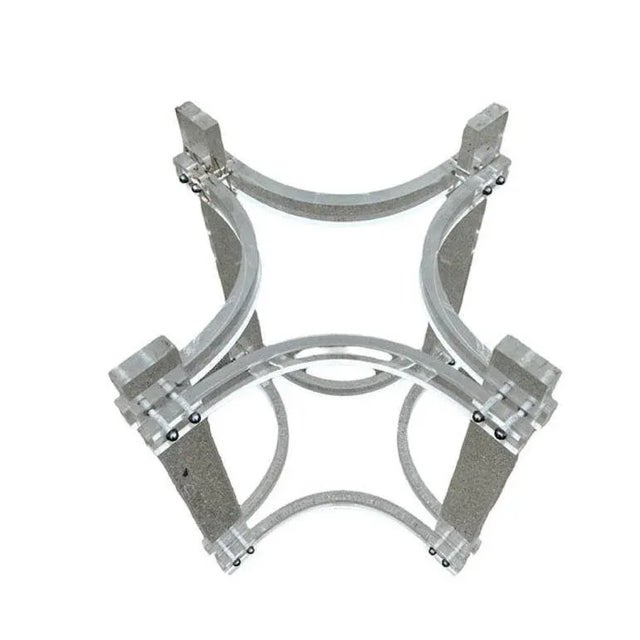 Hollywood Regency Mid-Century Lucite & Glass Round Dining Table by Charles Hollis Jones For Sale - Image 3 of 6