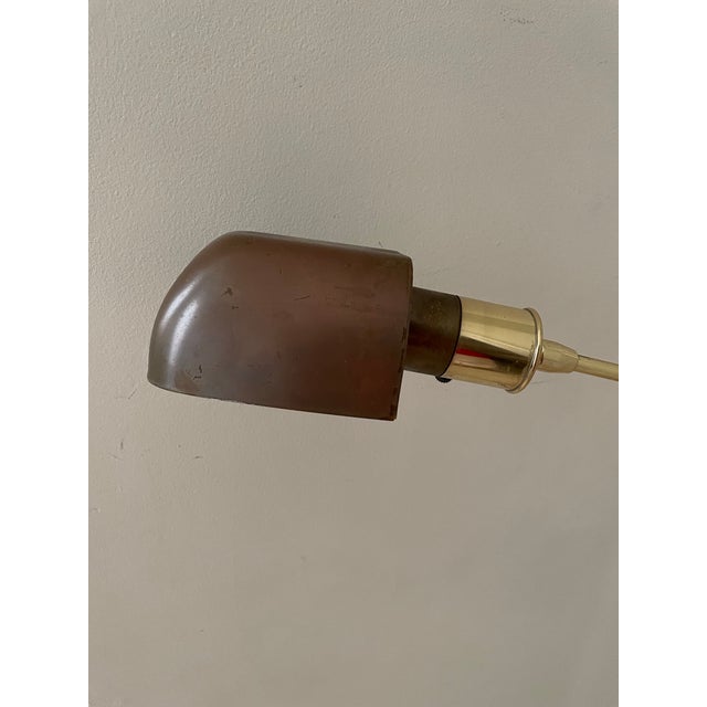 Ralph Lauren Vintage 1970s Ralph Lauren Library Style Brass Adjustable Reading Floor Lamp For Sale - Image 4 of 10