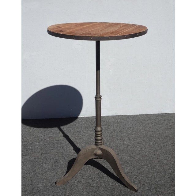 French Country Vintage 43" H Table Top Tall French Country Side Table For Sale - Image 3 of 11