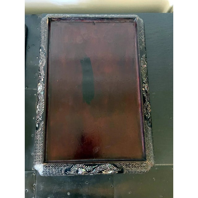 Paint Antique Japanese Ryukyu Island Lacquer & Inlay Box For Sale - Image 7 of 13