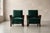 1930s Hungarian Art Deco Lounge Armchairs in Green Velvet with Curved Wooden Armrests, 1930s, Set of 2 For Sale - Image 5 of 5