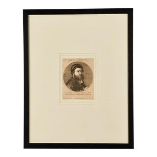 Engraved Hans Holbein Portrait, Circa 1700 For Sale