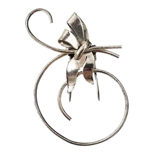 Vintage 1940s Signed Napier Sterling Silver Dragonfly Fur Clip