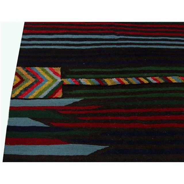 Textile Handwoven Scandinavian Style Persian Kilim Area Rug - 4′5" × 5′9″ For Sale - Image 7 of 11