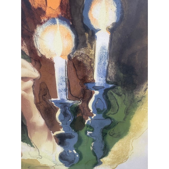 Printmaking Materials 1970s Sandu Liberman Signed Artist’s Proof Lithograph – Jewish Woman With Shabbat Candles For Sale - Image 7 of 7