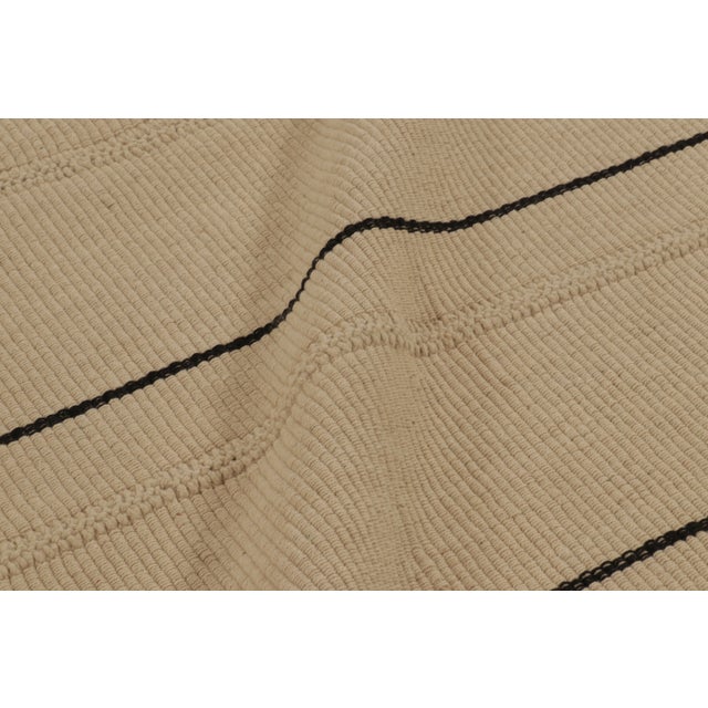 Rug & Kilim Contemporary Rez Kilim Flatweave Rug With Tonal Striped Design For Sale - Image 10 of 11
