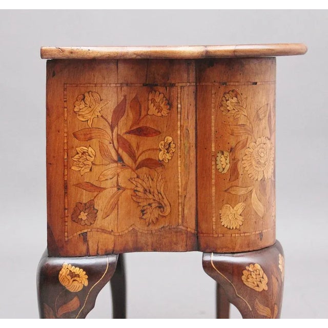 Brown Antique Dutch Side Table in Marquetry and Walnut For Sale - Image 8 of 18