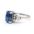 Blue 2.51 Carat Oval Blue Sapphire & Mixed Diamond Platinum Filigree Ring, Size 4 For Sale - Image 8 of 12