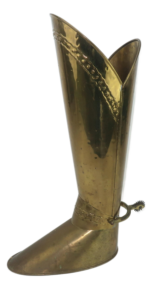 Vintage English Brass Boot Umbrella Stand