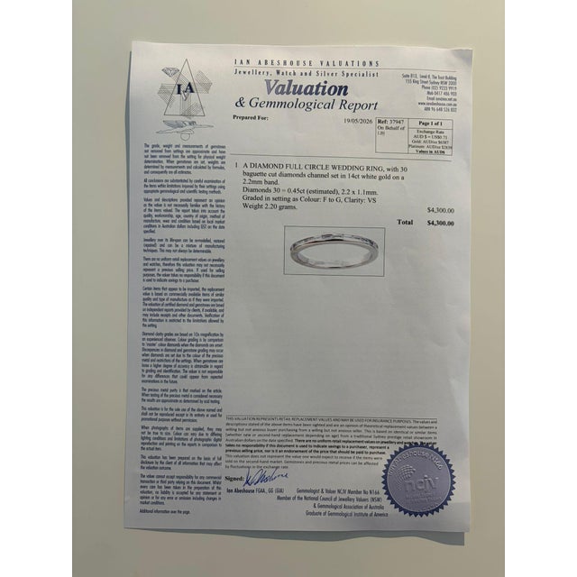 14ct White Gold Diamond Full Eternity Ring 0.45ct 2.2g, Size 6 For Sale - Image 6 of 6